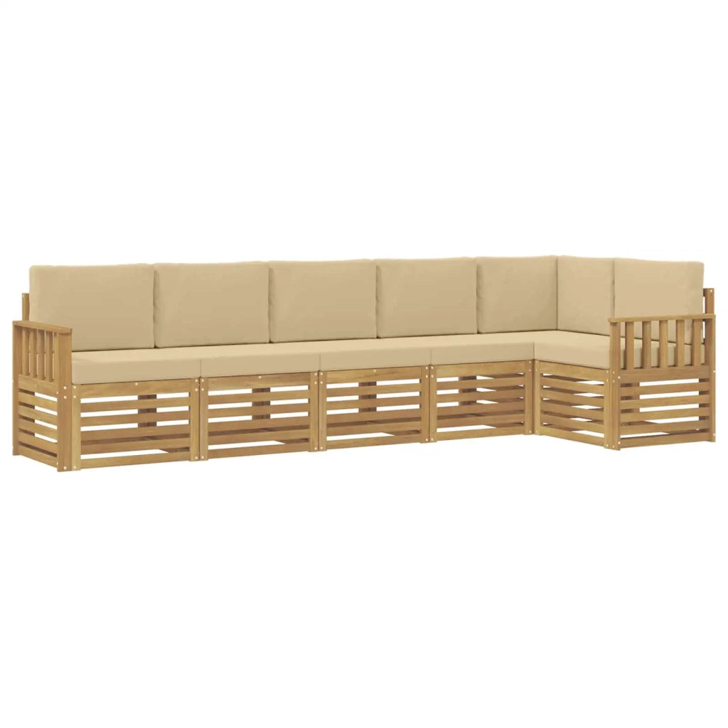 Set di divani da esterno 6 pcs Bianco e Beige