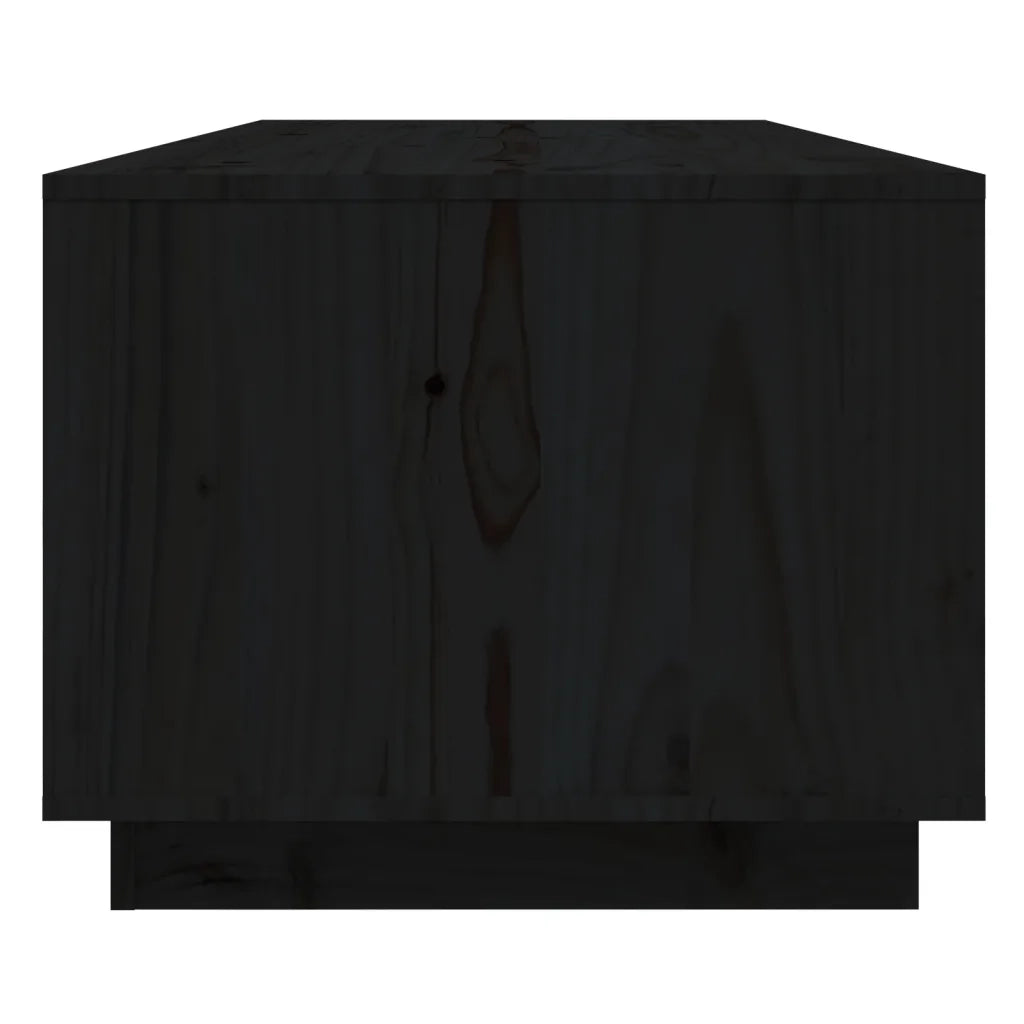 Tavolino da Salotto Nero 110x50x40 cm Legno Massello di Pino 814428