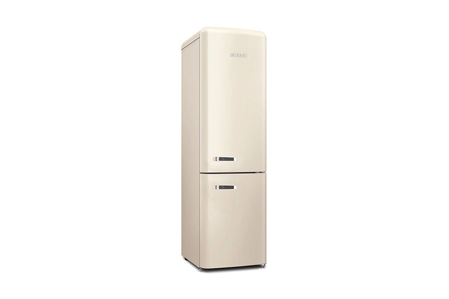 Severin frigorifero congelatore combinato total nofrost, posa libera, larghezza 54 cm, 250 l, classe e, veggibox inclusa, retrò, crema, rkg 8929 [classe di efficienza energetica e]