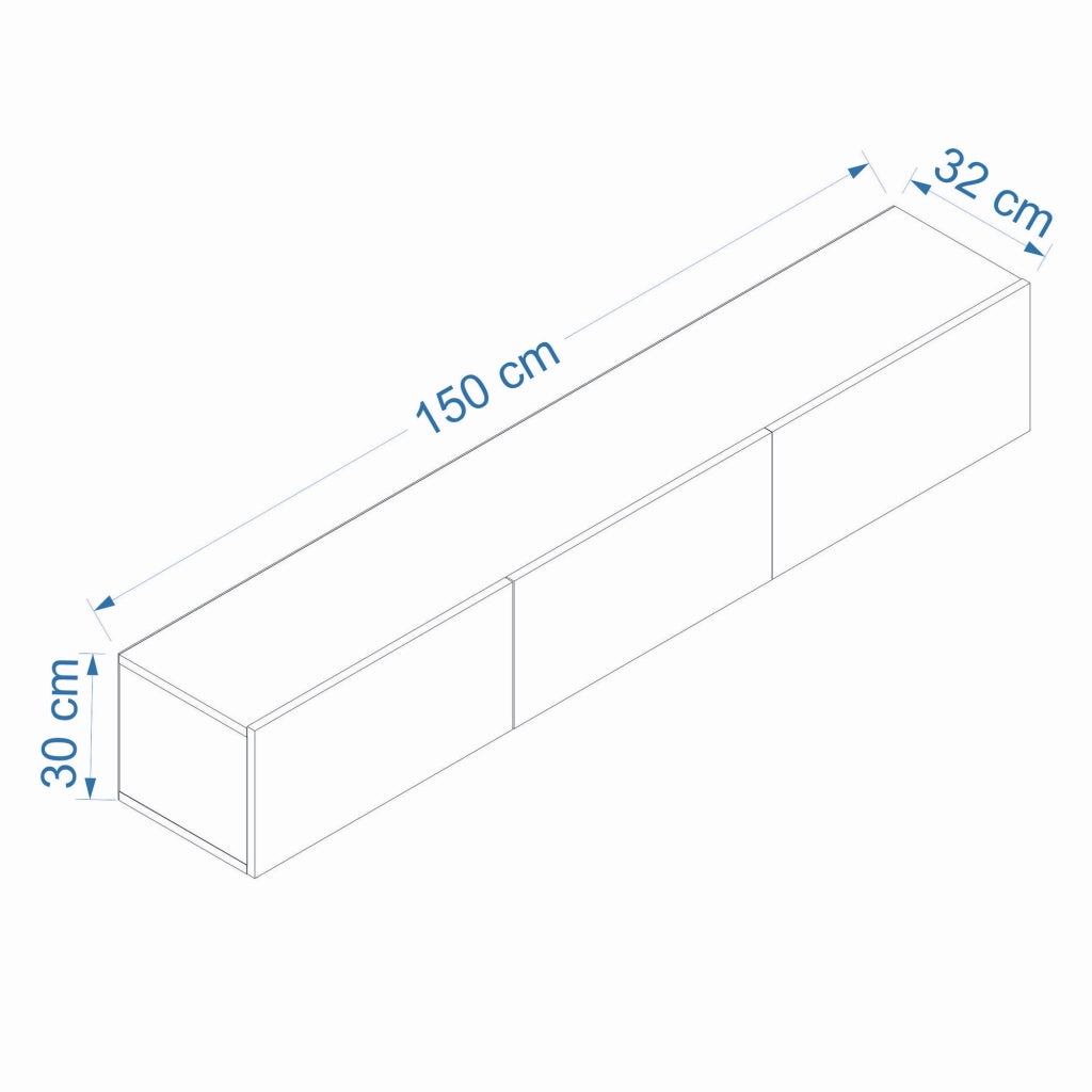 Mobile TV in legno "West" 150 x 32 x 30 cm - Bianco
