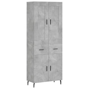 Credenza | Madia | Buffet da pranzo | Armadio da pranzo Grigio Cemento 69,5x34x180 cm in Legno Multistrato