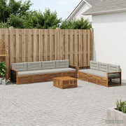 Set di divani da esterno 8 pz Naturale e Grigio Chiaro 3383114