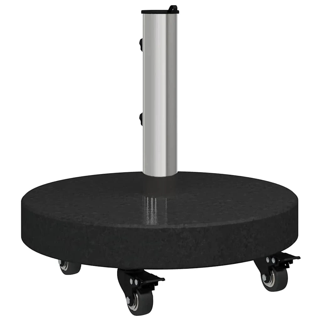 Base moderna rotonda con ruote per ombrellone da giardino 45 x 45 x 45 cm in granito nero codice 02_0058856.