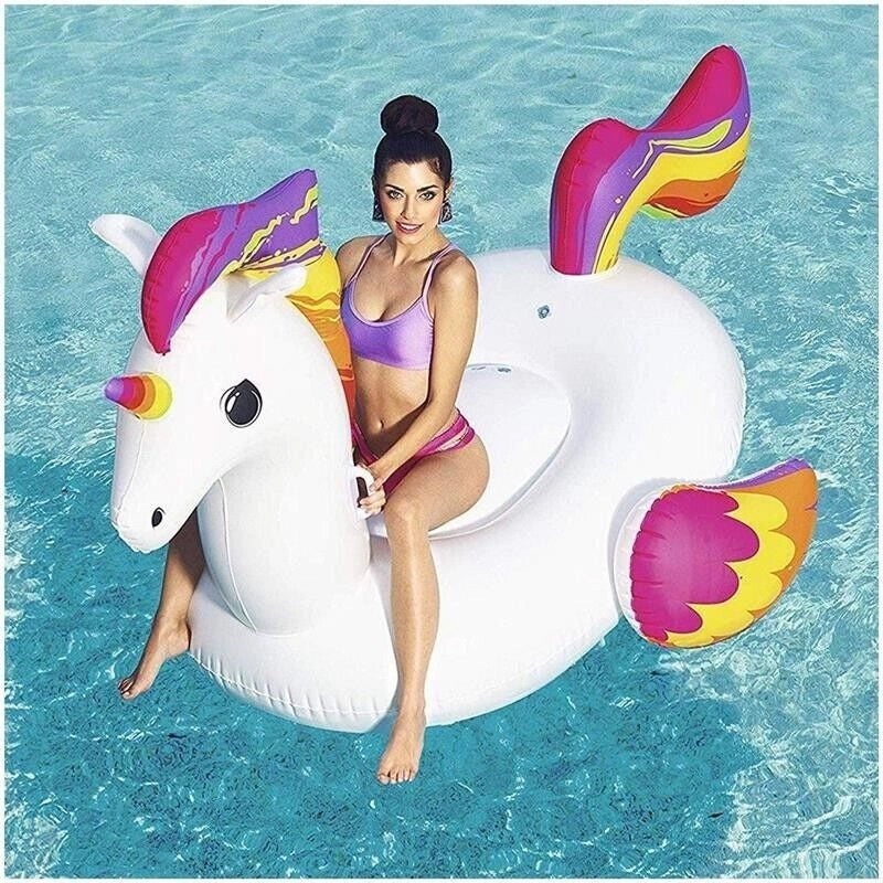 ISOLA INTEX MATERASSINO GONFIABILE UNICORNO BIANCO 287 X 193 X 165 CM