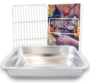 Grillrost oven a forma - padella anti ruggine - forno accessori lavastoviglie resistente - 36 x 27 x 6 cm - e-book gratuito