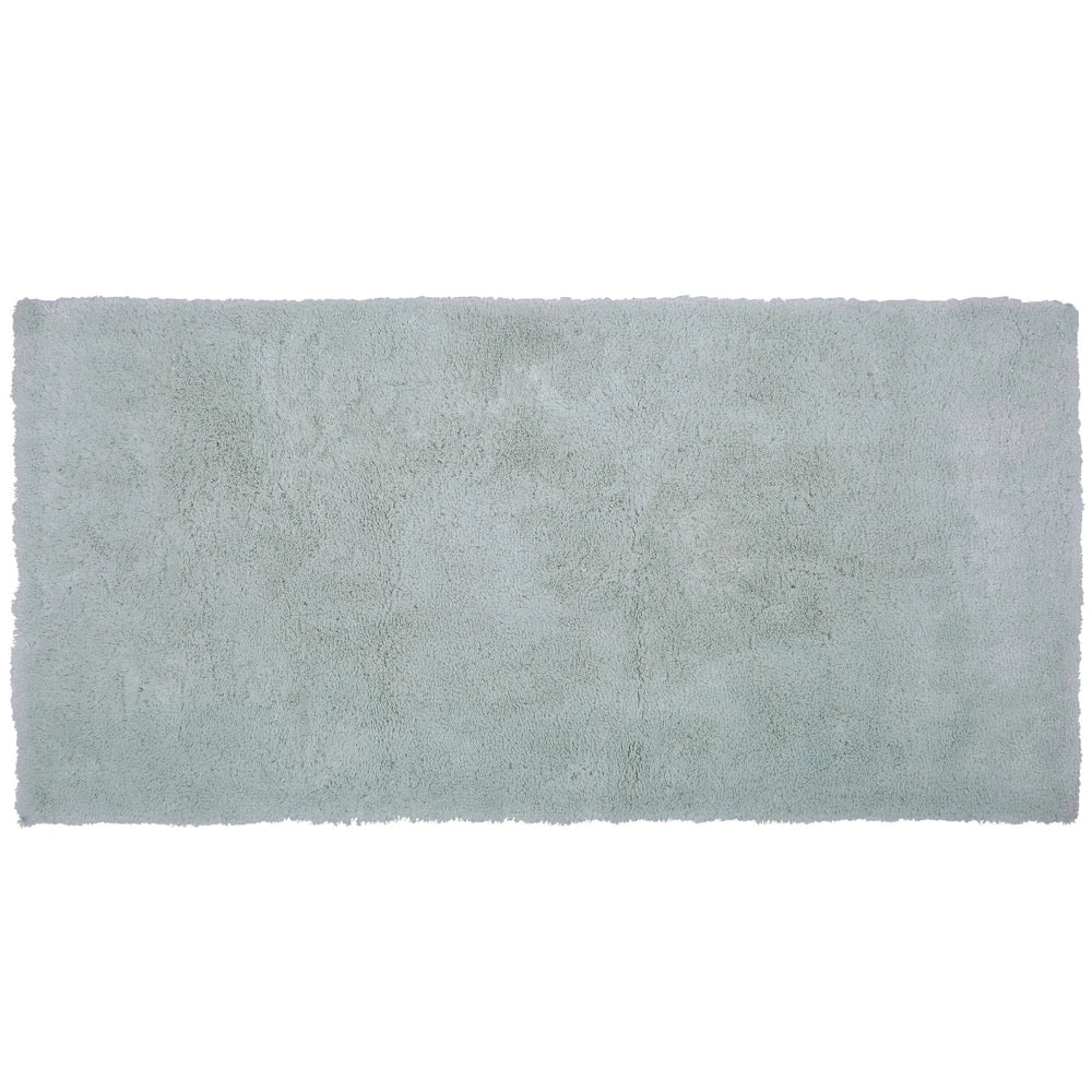 Tappeto shaggy in misto cotone e poliestere verde 80 x 150 cm soffice pelo lungo