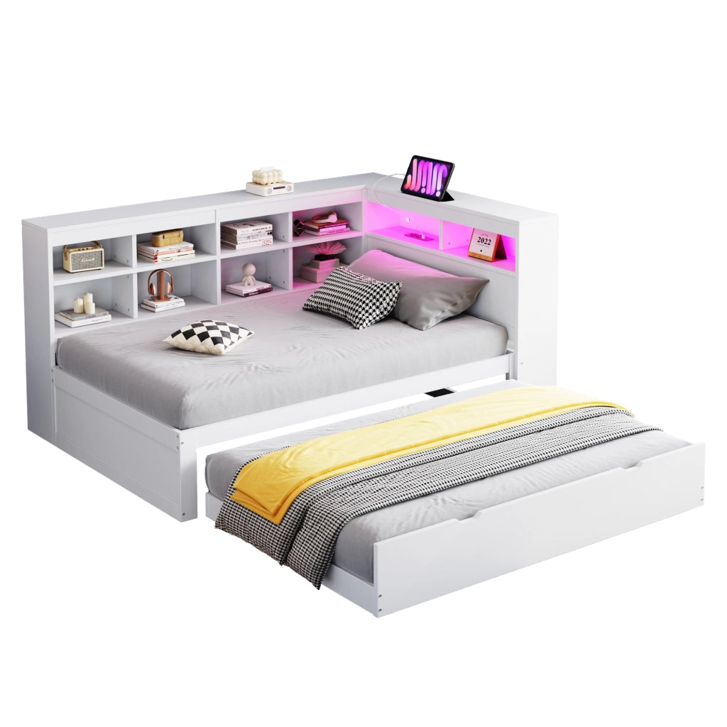 letto in legno bianco 116 x 222.3 cm