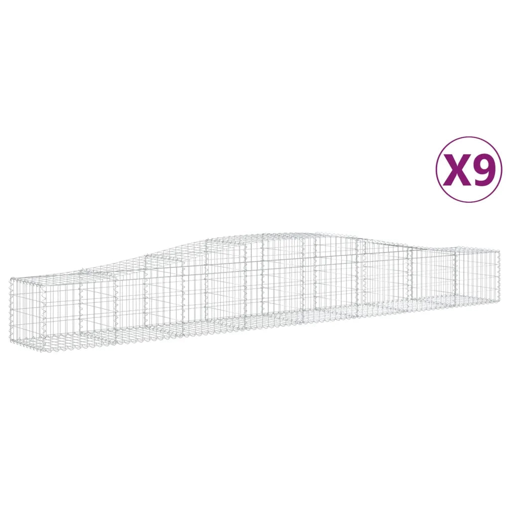 Cesti Gabbioni ad Arco 9 pz 400x50x40/60 cm Ferro Zincato 3145924