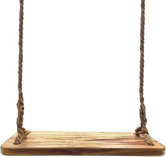 Sedia a Sospensione in Legno di Paulownia 60x20x3cm con Supporto per Bambini - Sedia a Sospensione Acquatica per Esterni - Adatta per Bambini e Adulti