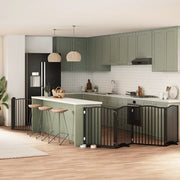 vidaXL Cancello Cani Porta Pieghevole Nero 8 Pannelli 640 cm Pioppo