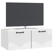 Mobile TV da Muro | Armadietto TV | Mobile Porta TV Bianco Lucido 78,5 x 41 x 30 cm