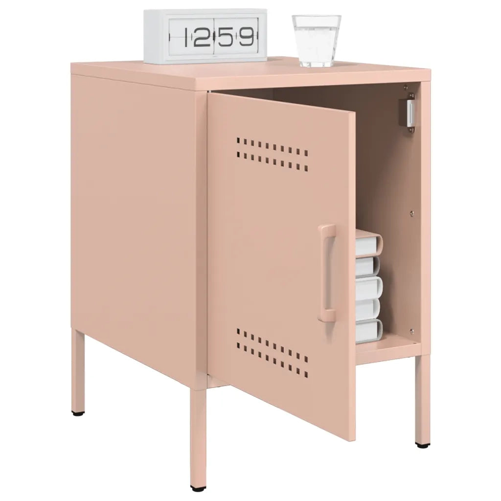 Comodino Rosa 36x39x50,5 cm in Acciaio 842912