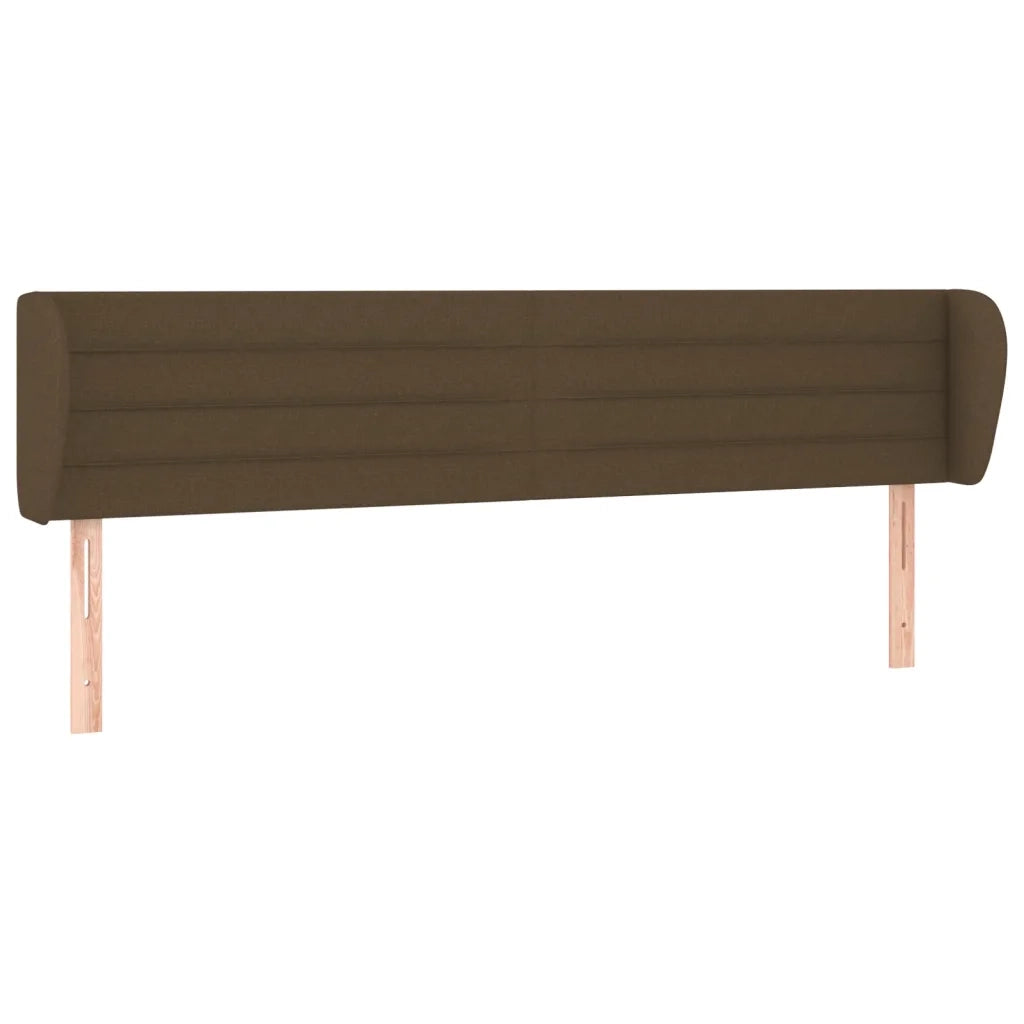 Testiera ad Orecchio-Testata con Orecchie Marrone Scuro 163x23x78/88 cm in Tessuto 161684