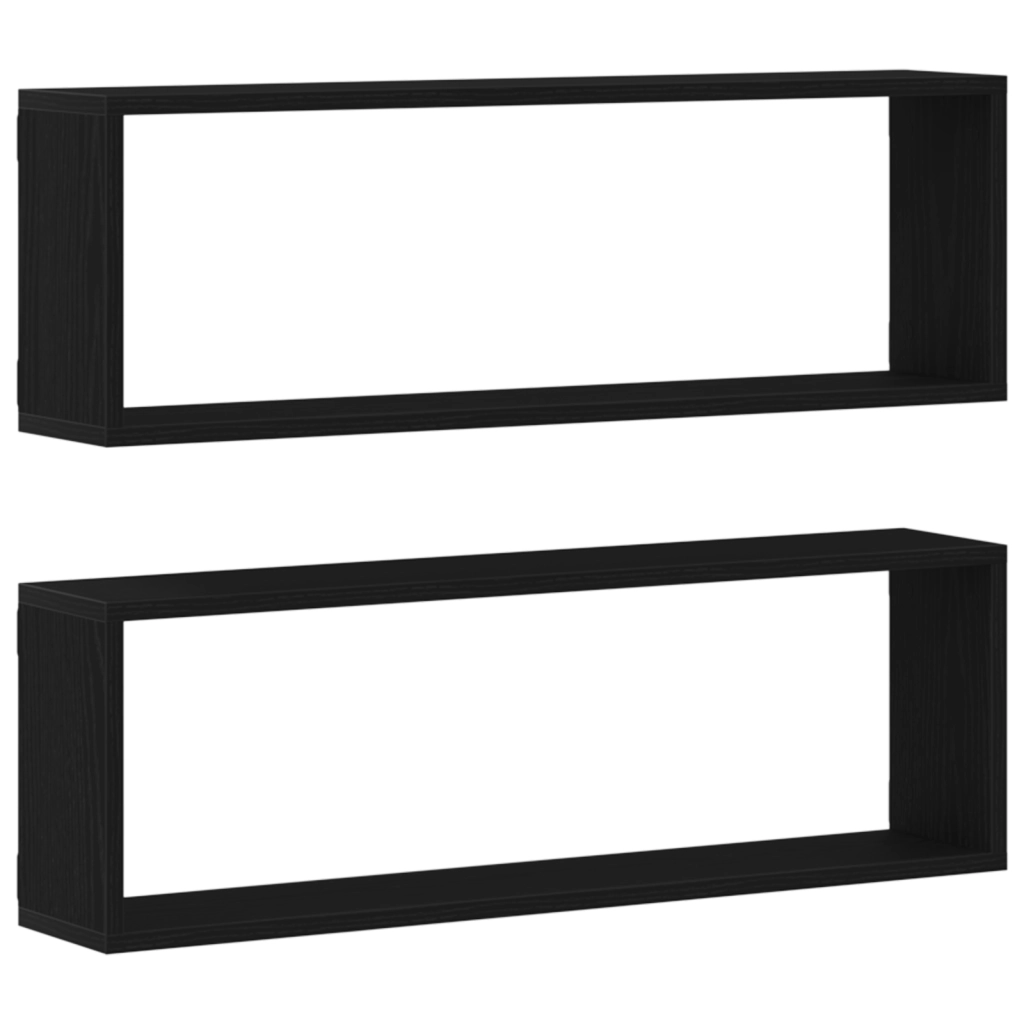 Mensole vitaXL - Set di 2, Rovere Nero, 80x15x26 cm, Realizzate in Legno Ingegnerizzato