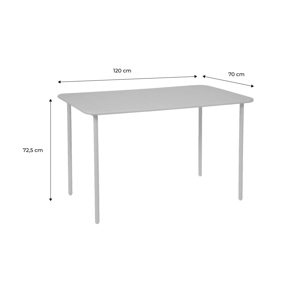 Tavolo da giardino bistrot in acciaio, 4 posti, 120cm, blu navy