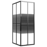 Box Doccia a Righe ESG 90x70x180 cm Nero CFW6973927