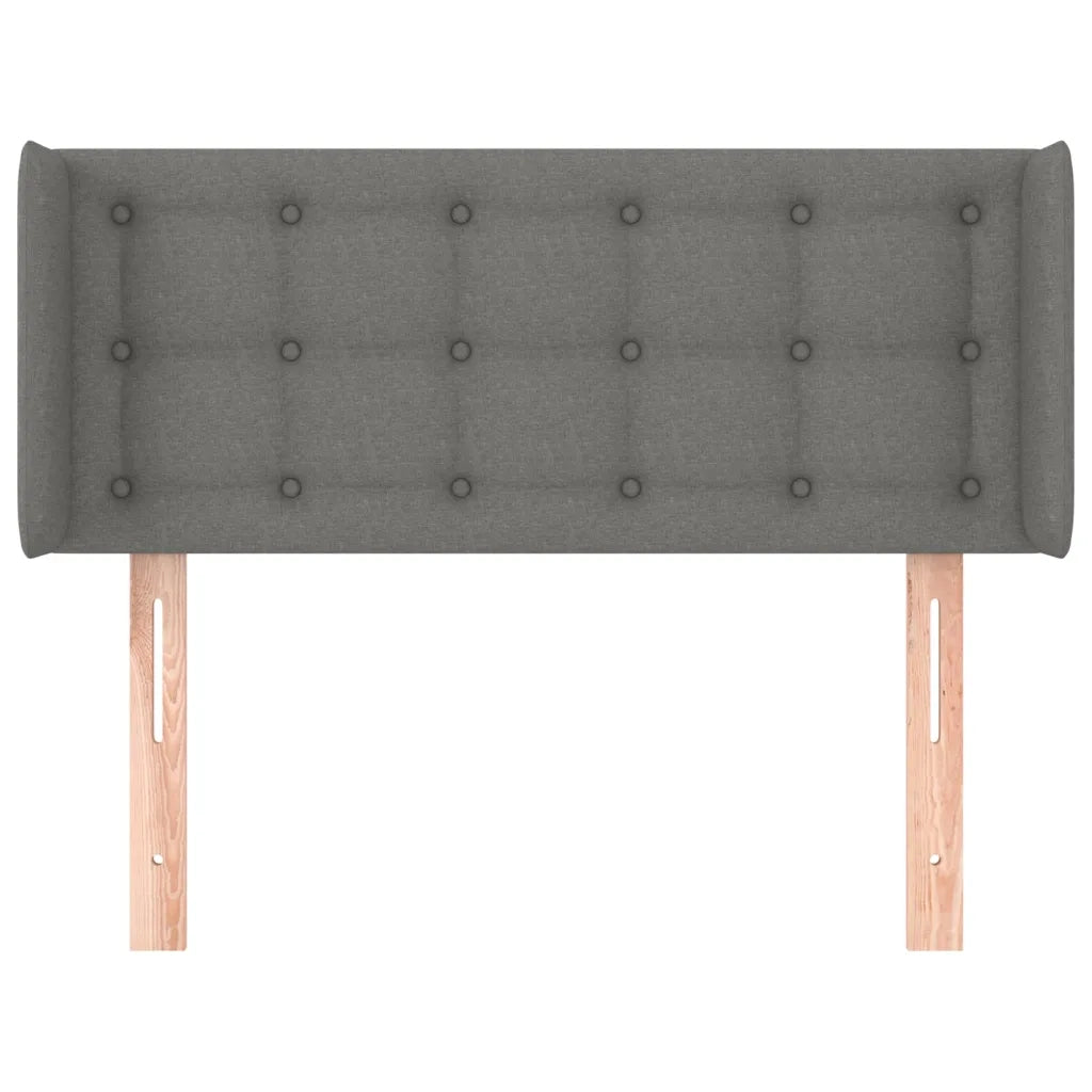 Testiera | Testata ad Orecchio Grigio Scuro 93x16x78/88 cm in Tessuto