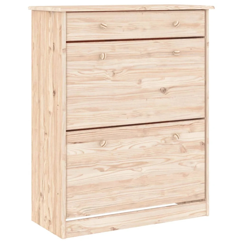 Scarpiera mobile contenitore per scarpe mobile per ingresso/corridoio/soggiorno ALTA 77 x 35 x 96 cm legno massello di pino marrone 02_0021398