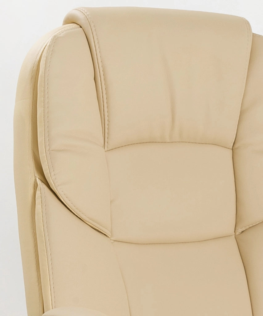 Poltrona regolabile e girevole da Ufficio Presidenziale direzionale ergonomica Modello Silky in ecopelle colore beige