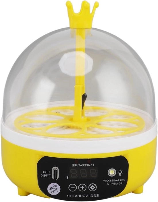 Incubatore per uova mini per 4 uova con regolazione automatica di temperatura e umidità