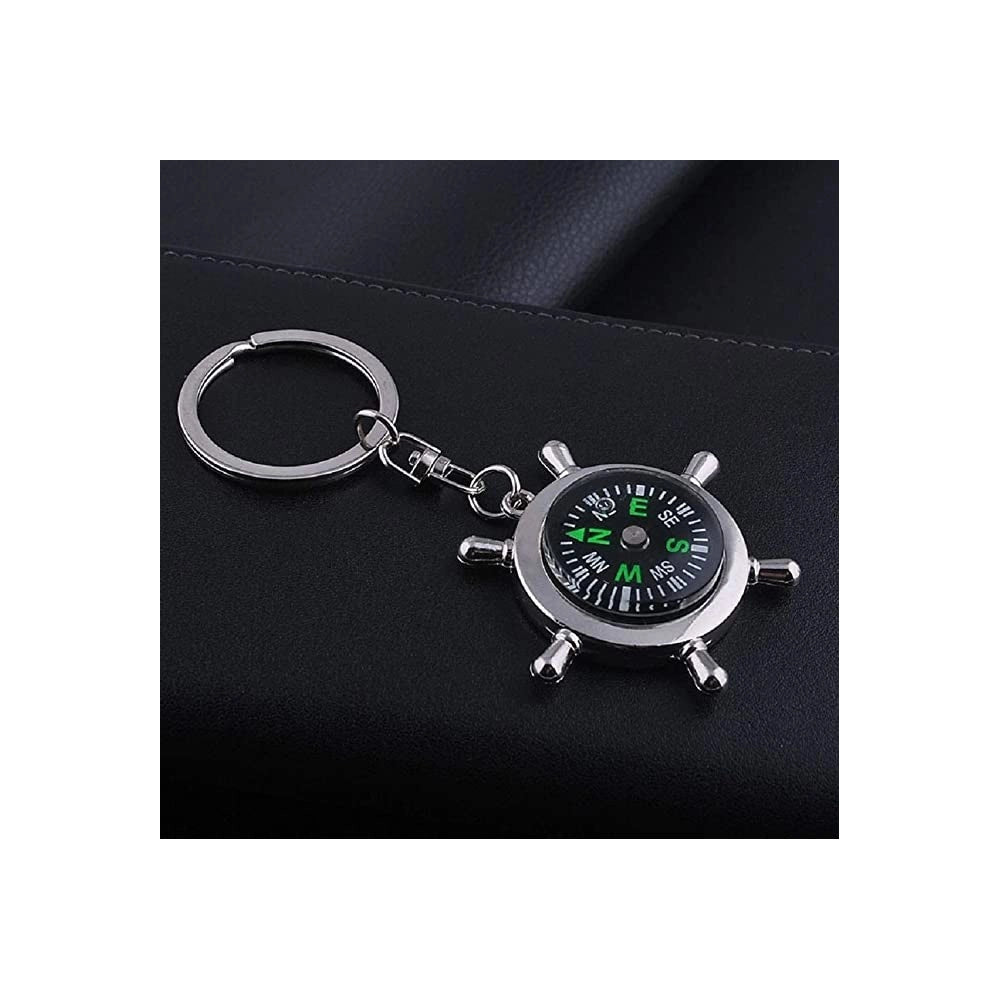 Trade Shop - Portachiave Porta Chiave Bomboniere Forma Di Timone Con Bussola Accessorio Uomo -