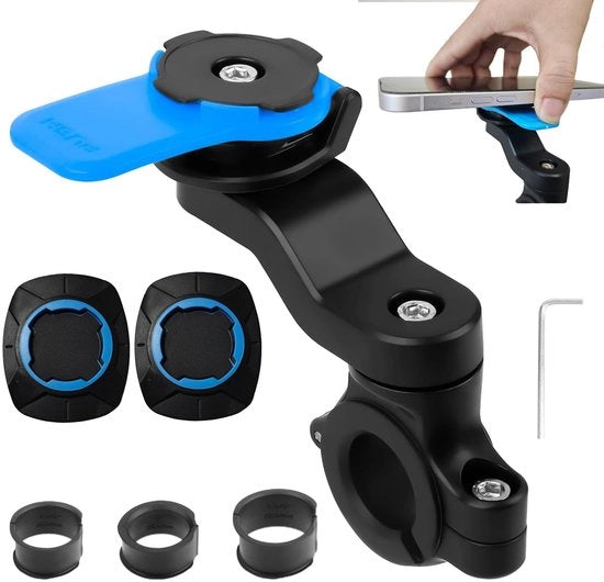 Supporto per bicicletta da 360 gradi girevole - supporto per telefono per bicicletta/motocicletta - compatibile con smartphone da 4,7 a 7,2 pollici - resina nylon resistente all'usura - fissaggio antiscivolo