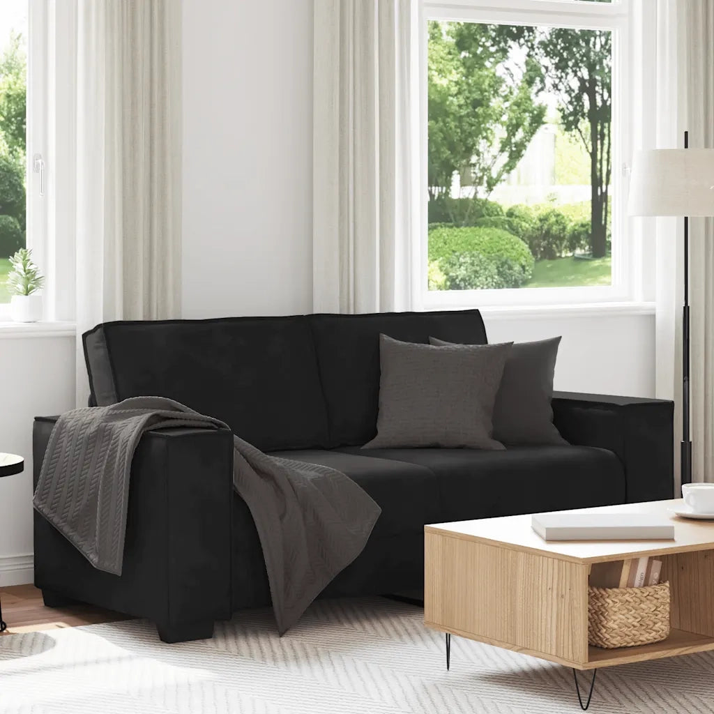 Divano a 2 Posti Nero 180x78x84 cm in Velluto 4105025