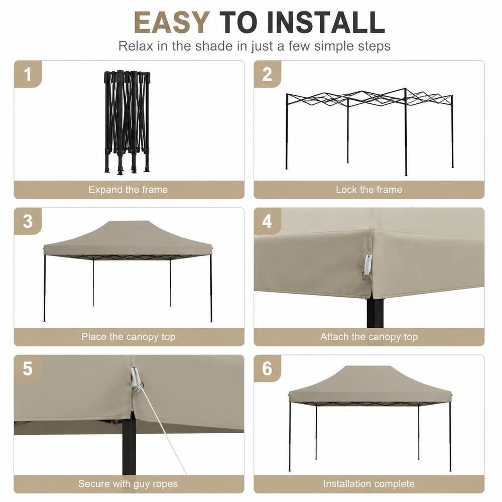 Party Tent, Foldable Pop-up, Taupe, 410x279x315 Cm