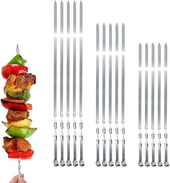 Spiedini per barbecue extra spessi - 1 cm spiedini per carne per accessori barbecue - mangal shish kebab attrezzatura per griglia - spiedini per carne spiedini sasliek spiedini per kebab