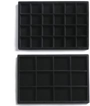 Scaffalatura di Deposito per Gioielli in Velluto per Casse, Accessori, Display, Casse per Orecchini, Bracciali, Collane, Anelli, Accessori, Scatole per Donne (Set da 2, Nero)