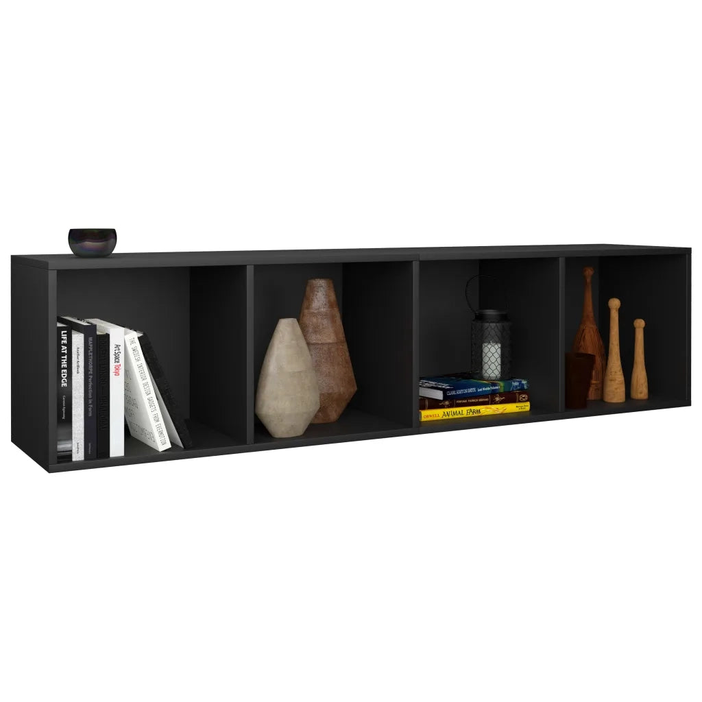 Libreria/Mobile TV Nero 36x30x143 cm in Legno Multistrato 800145