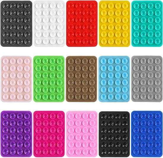 15 pezzi di supporto per telefono in silicone - Ondelevabile supporto con 24 adesivi - Supporto klebre per smartphone per creatori di contenuti (multicolore)