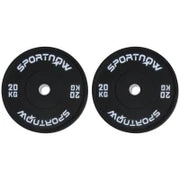 Set di 2 Dischi Palestra da 20kg per Bilanciere e Manubri con Attacco Ø5cm, Nero