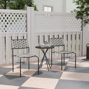 Set bistrot da esterno 3 pezzi con 2 sedie impilabili e tavolo; grigio