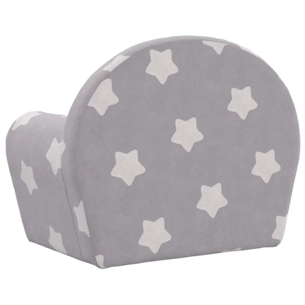 Divano Letto Bambini Grigio Chiaro con Stelle-Sofa Letto-Daybed-Divanetto Morbido Peluche 128930