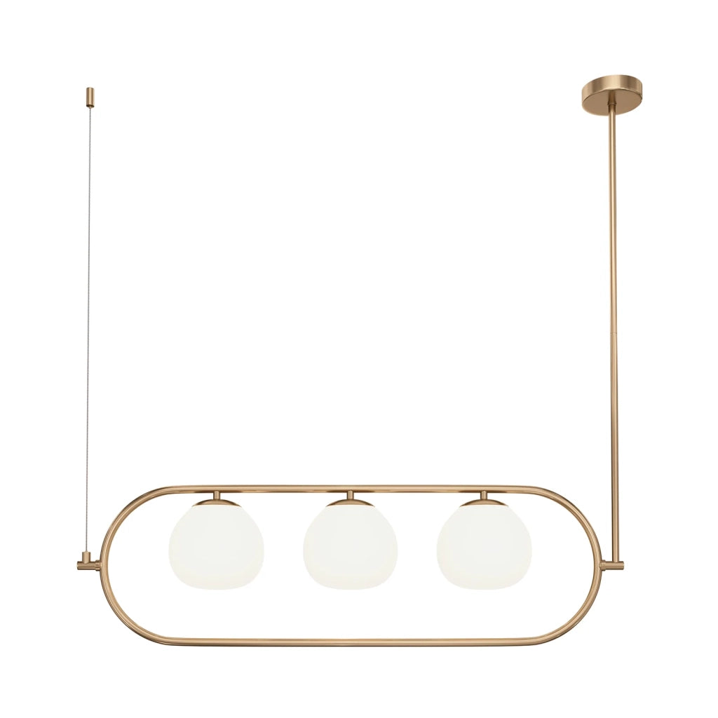 Maytoni Sospensione contemporanea Erich 3 luci E14 oro rosa metallo diffusore vetro
