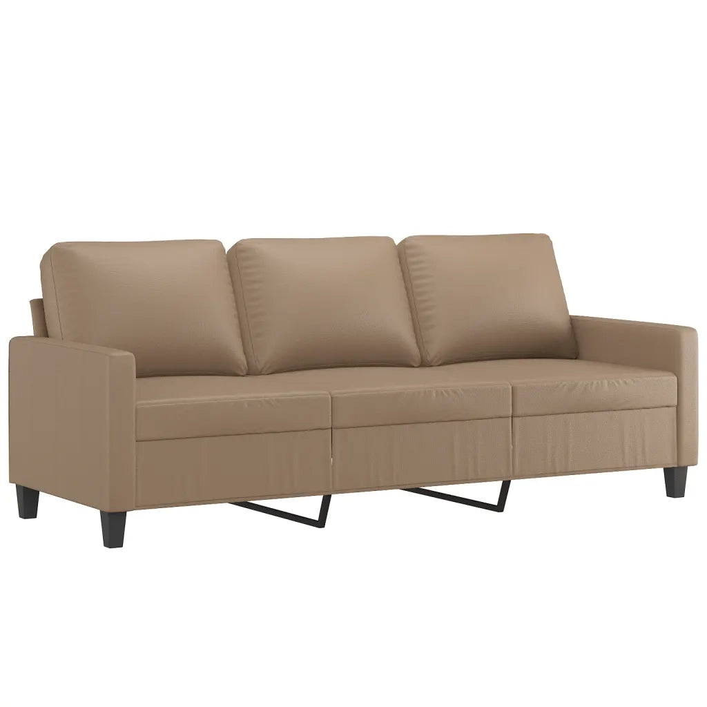 Set di Divani 3 pz con Cuscini cappuccino in Similpelle 3201402