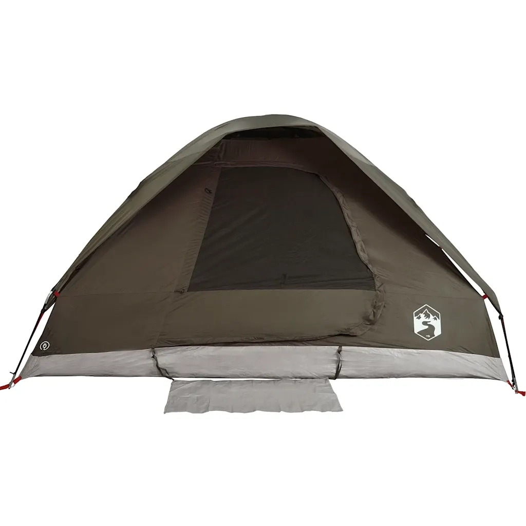 Tenda da Campeggio a Cupola per 4 Persone-Tenda per Escursionismo Marrone Impermeabile 694894