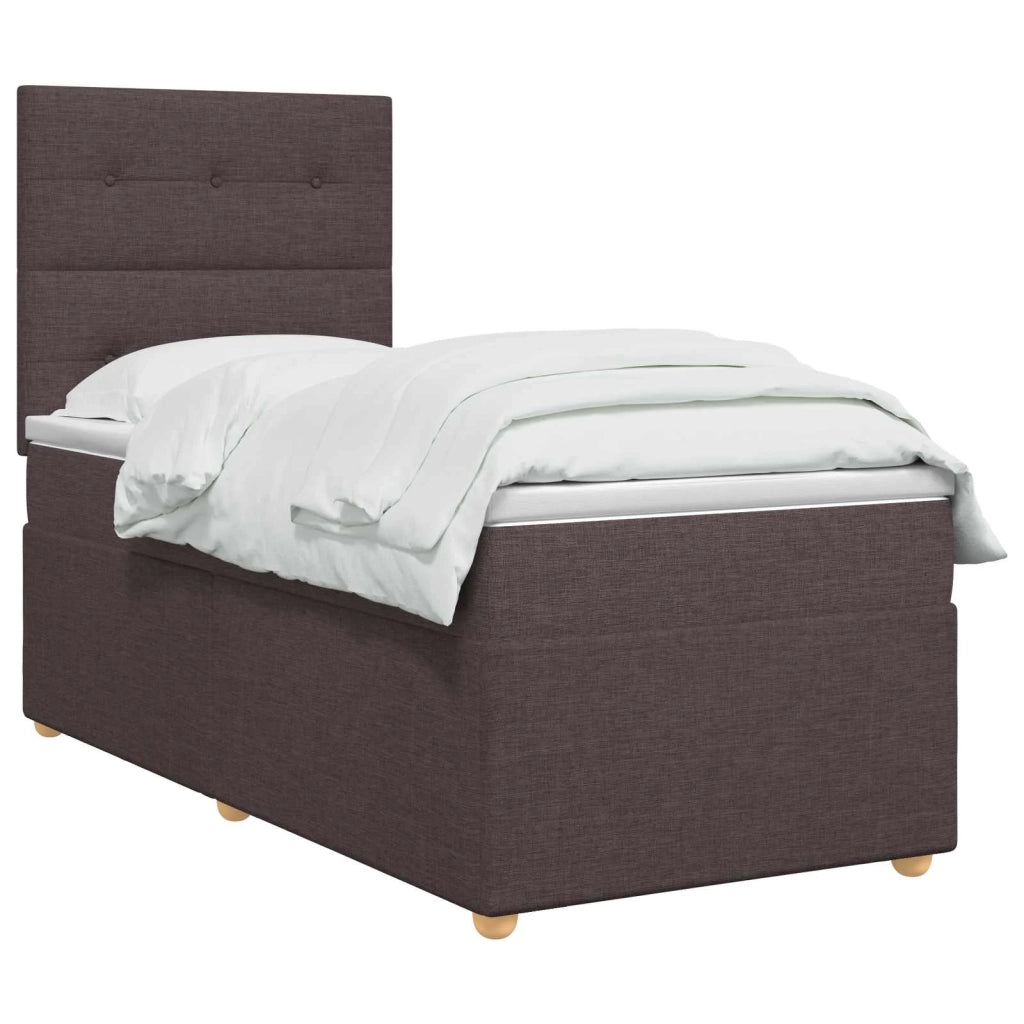 Letto box spring con materasso Marrone Scuro 90 x 200 cm 3455262