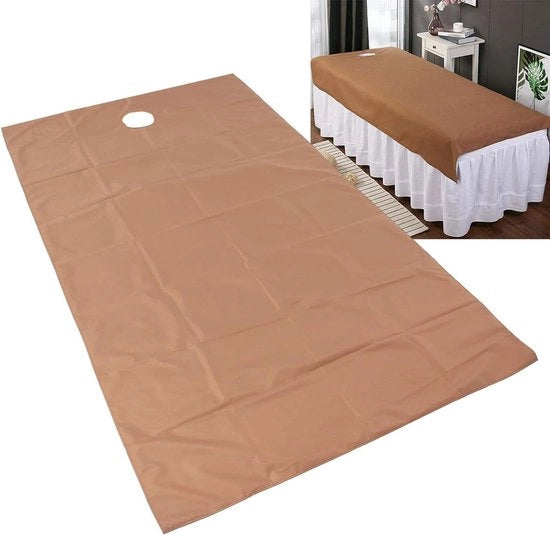 Copertura per tavolo massaggi idrorepellente e impermeabile in poliestere con foro per il viso - Copertura per tavolo salone per massaggi - Copertura per tavolo massaggi morbida in cotone - Modello 03