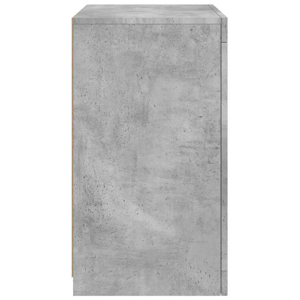 Armadietti con Luci LED 2pz Grigio Cemento in Legno Multistrato 836637