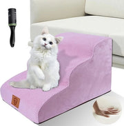 Scalini per cani a 3 gradini, Trappola per animali impermeabile, Scalini antiscivolo per cani e gatti, Scalini per cani in gomma spugnosa alta densità, Trappola per gatti lavabile, 1 rotolo di pelliccia isolante