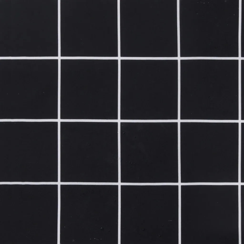 Cuscini Sedia Schienale Basso 4 pz Motivo a Quadri Nero Tessuto 361323