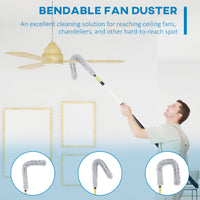 Kit 3 Spolverini per Pulizia della Casa con Asta Telescopica in Lega di Alluminio