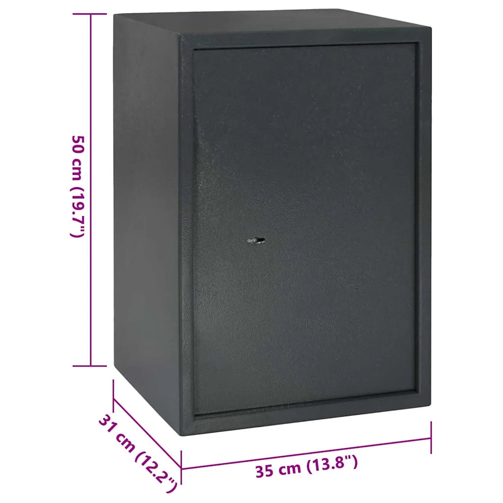 Cassaforte con blocco Grigio scuro 35 x 31 x 50 cm Acciaio CFW2833896