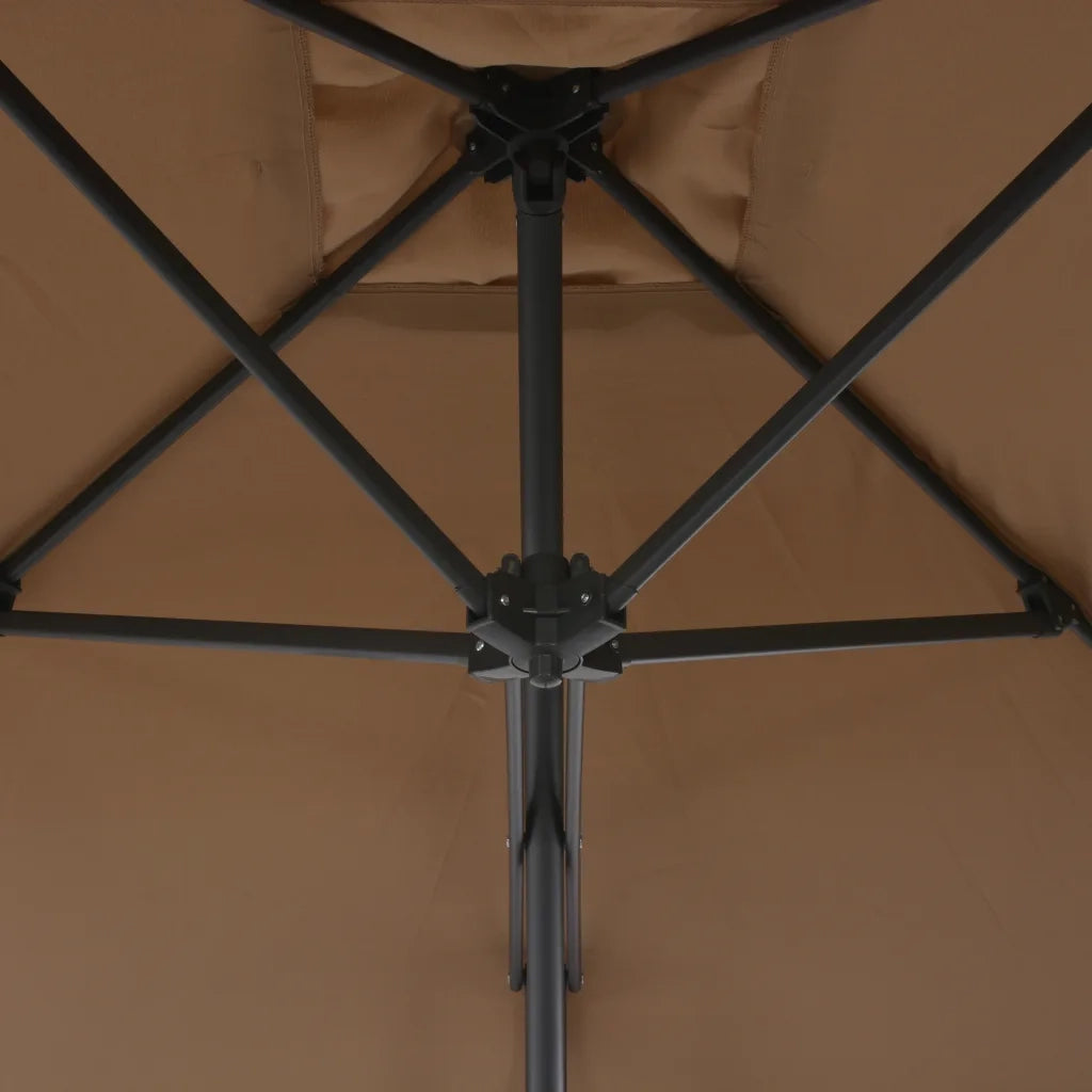 Ombrellone da Esterni con Palo in Acciaio 250x250cm Tortora 44884