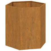 Fioriera rialzata per piante fiori terrazza giardino color ruggine 40 x 40 x 45 cm acciaio corten marrone 02_0038721