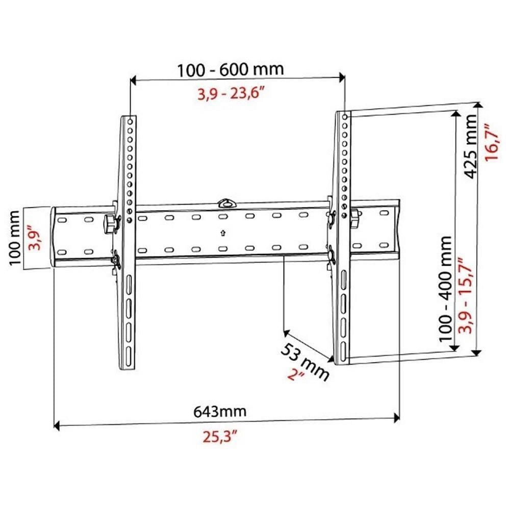 Bravo 92402635 Supporto TV a parete 190,5 cm (75) Nero
