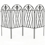 Set 4 Vallas de Jard¨ªn Met¨¢licas ¨C zephmum ¨C Nero, 125x56 cm