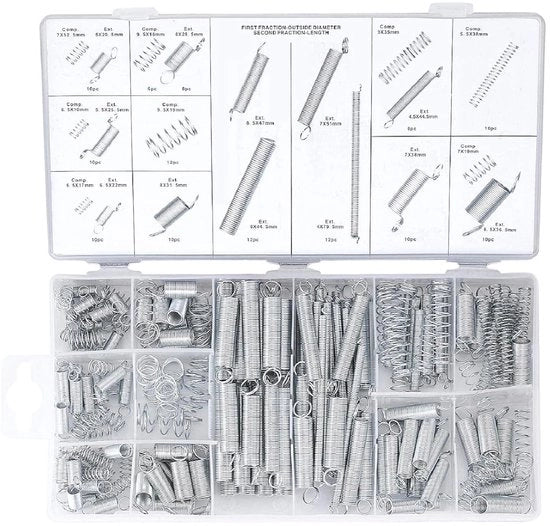 Set di lenti assortito in acciaio inossidabile per compressione con diverse setole di estensione 200 pezzi kit di setole in acciaio con scatola per attrezzi e apparecchiature attrezzi da mano automotive ricerca